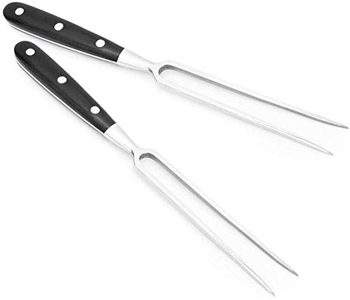 Professionelle Grillgabel, Gabel, Edelstahl, zum festen Greifen von Fleisch und Geflügel, praktisch und praktisch, 2 Stück