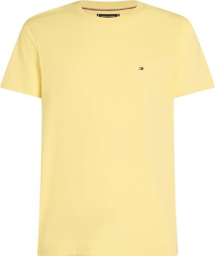 Tommy Hilfiger Camiseta de Manga Corta Hombre Seasonal Solid tee con Cuello Redondo, Amarillo (Citronella), XL