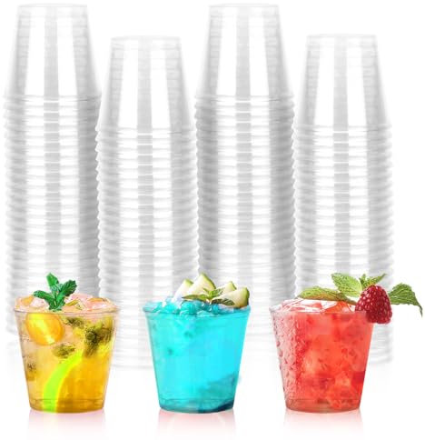 Vasos Chupito Plastico, 100PCS Vasos de Chupito de Plástico, Mini Vasos Plastico Reutilizables 30ml, Transparente Vasos de Plástico Duro Made with PS, para cumpleaños, fiestas, bares, festivales