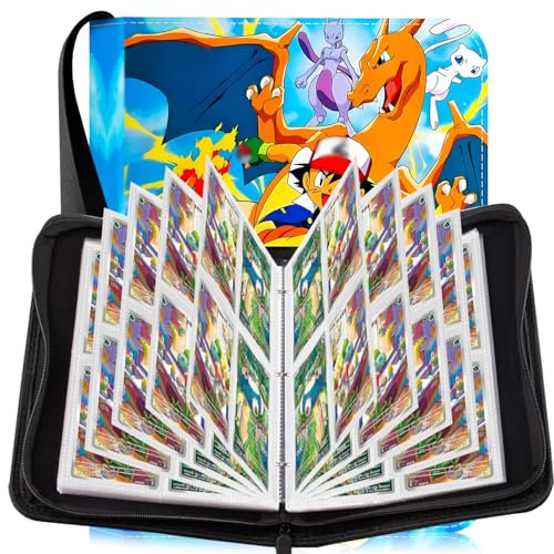 Egmelos Sammelalbum für Karten Sammelalbum,50 Seiten 400 Karten Kapazität,Karten Album,Heft für Karten,Sammelkarten Album,Album für Sammelkarten,Geschenk für Kinder