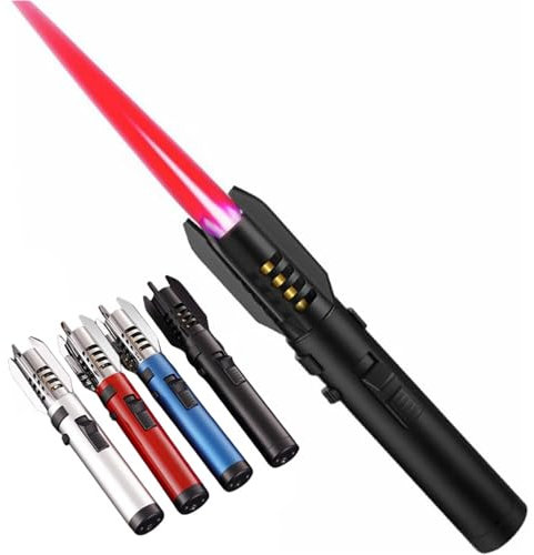 High temperature resistant torch lighter, outdoor adventure fire making tool, windproof butane gas large flame lighter, recyclable refill lighter, metal lighter suitable for kitchen cooking outdoor ca