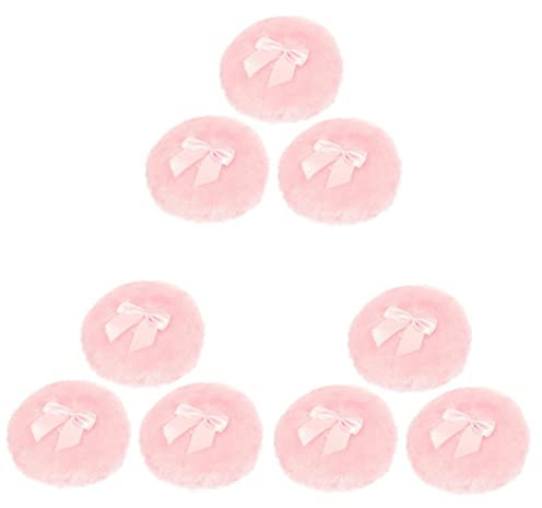 JOINPAYA 9stücke Wiederverwendbare Flauschige Babypuderquasten Mit Zarter Schleife Für Sanfte Anwendung Von Körperpuder Für Zuhause Und Unterwegs