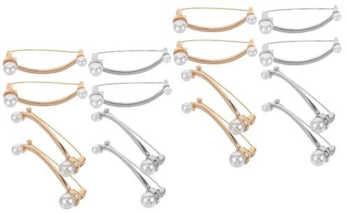 FOMIYES 2 Sätze Nieten Ohrstecker Für Hängende Ohren Spanner Silberne Creolen Keuchen Ausgefallene Sicherheitsnadeln Reifen Stifte Pin-Abzeichen Für Kleidung Perle 8 Stück * 2
