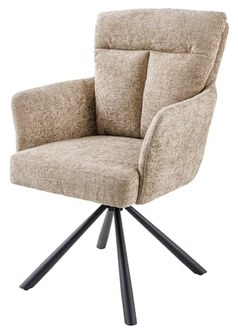 Stuhl BIG GEORGE - 93cm - beige - Strukturstoff Metall-Beine drehbar