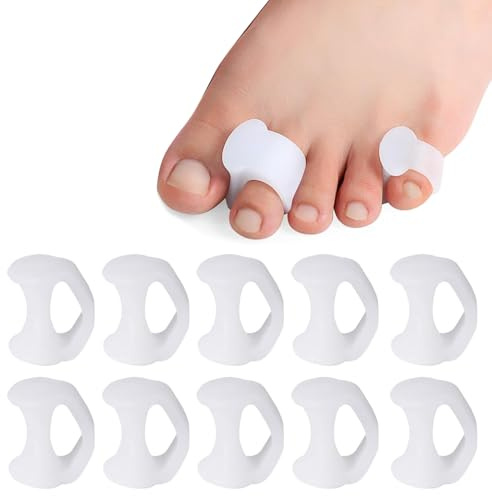 10Pcs Gel Toe Separators,Silicone Toe Post Spacers Separators for Overlapping Traighteners for Bent Toes Men Spreaders Tailors Bunions Corrector Protector Pads,Little Pedicure Straightener Prevent Rub