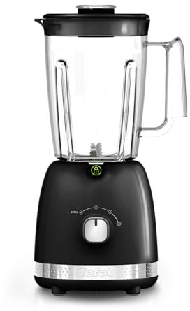 Tefal Black Collection Blender, 2L Jug, 2 Speeds, Pulse Mode, Kitchen Blender, 6 Stainless Steel Removable Blades, Smoothies, Milkshakes, protein Shakes, Cocktails, Ice Crush, Soups, 500W BL3558G0