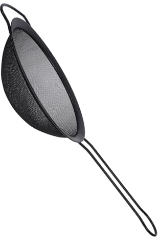 TIDTALEO 1Pc Stainless Steel Strainer Sieve Wide Mesh Kitchen Gadget for Home Use for Flour Icing Sugar Baking Black
