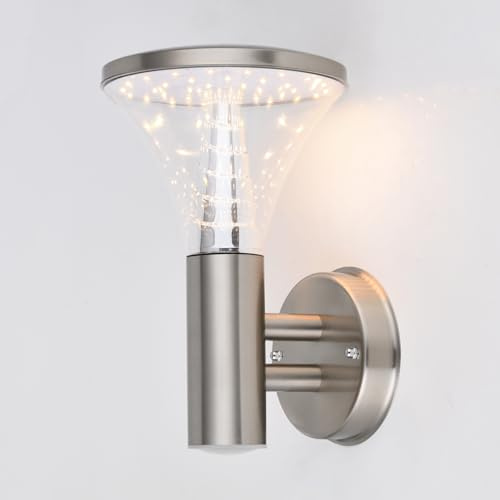 qfzwj LED Wandleuchte Außen,18W 1600LM 3000K Warmweiß Aussenlampe Außenleuchte Wand,IP44 Wasserdicht Edelstahl Außenwandleuchte für Haustür Garage Garten Terrasse