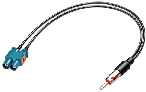 Bingfu Autoradio Antennenadapterkabel, Dual Fakra auf DIN Stecker Konverter, 30cm FM/AM Koaxial Adapterkabel für Nachrüst-Stereo-Head-Unit Receiver