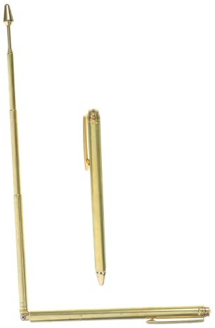 SHINEOFI 2 Pièces Tiges de Radiesthésie Métalliques Longues et Flexibles Baguettes Sourcier Acier Inoxydable Ergonomiques pour Détection Extérieure Lot