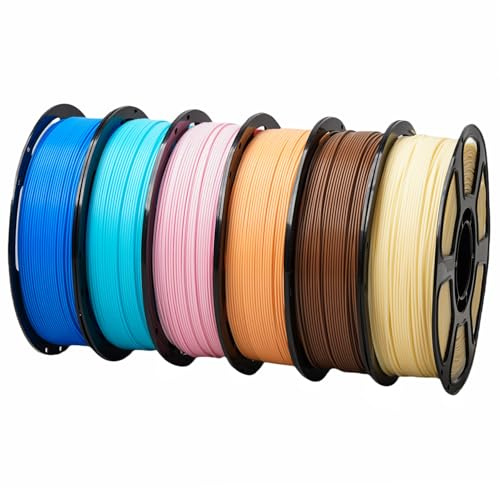 YSJOMJHYS 6KG PLA Plus Filament 1.75 Bundle, 3D Printer PLA Plus Filament Bulk, Dimensional Accuracy +/- 0.02mm, Individually Vacuum Packed, 3D Printing PLA+ Filament Set, 6 Spools 1KG Each