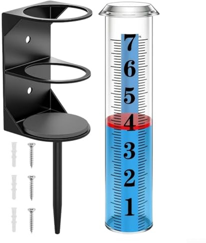 Zilimontt Patentiertes Design Outdoor-Regenmesser mit Metallgestell-Halterung für präzise Regenmessung und lang anhaltende Stabilität