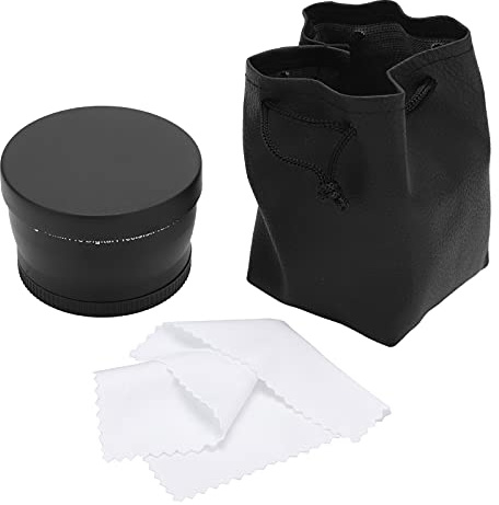 Obiettivo Teleconvertitore 2X da 58mm per Obiettivi Fotocamera, Lente Telefoto in Alluminio e Vetro Ottico, Nero - Leggero e Portatile, Perfetto per Dettagli Paesaggistici a