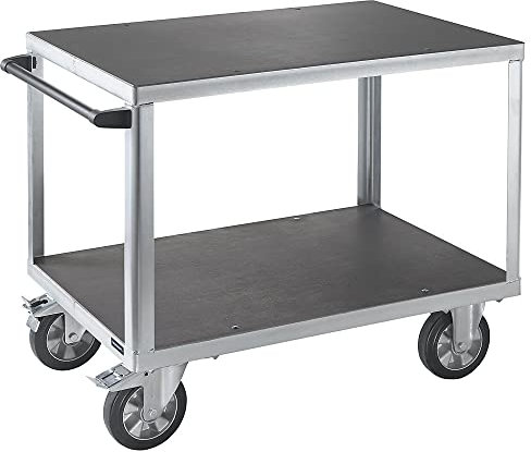 eurokraft | Montagewagen | Tragfähigkeit 1000 kg | 2 Ladeflächen aus Siebdruckplatten | Ladefläche 1050 x 700 mm | Gestell verzinkt