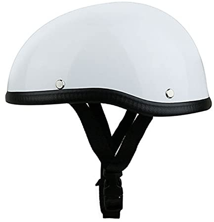 Motorcykel halv hjälm, män och kvinnor DOT/ECE godkänd baseball keps stil hjälm lämplig för streetcykel skoter Unisex moped hjälm för män kvinnor urban motorcykel hjälm,White