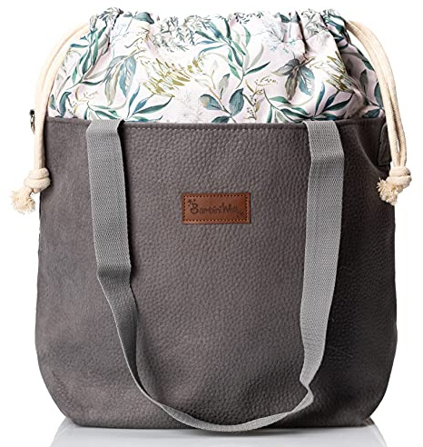 BAMBINIWELT Wickeltasche Schultertasche Shopper Babytasche Windeltasche aus LEDER für Kinderwagen Buggy (Modell 4)