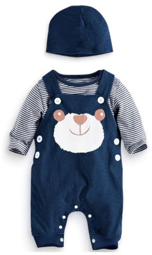 SFreeBo Baby pojkar set 3 delar 0–24 månader, Bebis lång björn, 6-9 månader