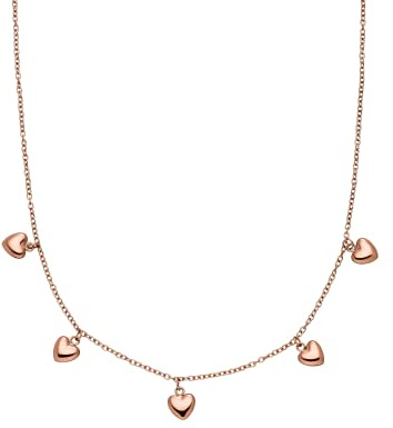 Purelei Kalea Heart Kette (Gold, Silber, Rosegold), Damen Halskette aus langlebigem Edelstahl, Wasserfester Schmuck mit 5 Herz-Anhängern, 40-45 cm Länge verstellbar