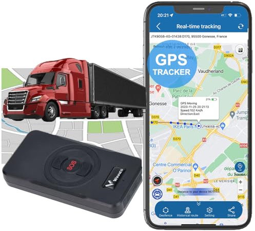 Localizzatore GPS per Auto con App, Tracker 4G LTE per Veicoli/Moto/Bagagli, Antifurto con Batteria 1500mAh, Micro GPS con Scheda SIM Integrata, Monitoraggio in Tempo Reale e 6 Mesi Storico Percorsi