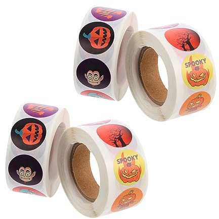 Gogogmee Aufkleber-Cartoon 4er-Pack Halloween-Aufkleber Rolle Versiegelungsaufkleber Für Jungen Und Mädchen Umschlagdekorationen Für Halloween-Partys