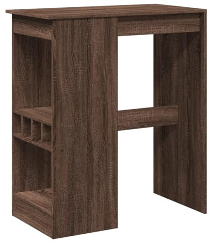 Table de bar avec étagères chêne marron bois d ingénierie
