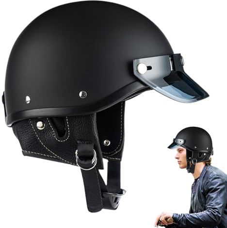 Caschi da motocicletta mezza shell, casco a metà faccia, Casco per moto da donna, Cappuccetto a faccia aperta traspirante fresco leggero per motocross scooter racing street incrociatore