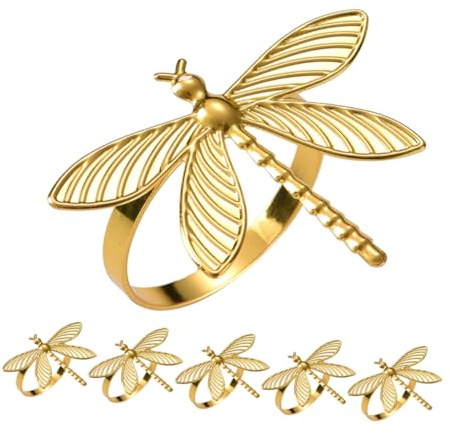 Anneome 6 Piezas Anillos de Servilleta de Metal Decoración para Comidas para Fiestas y Reuniones Familiares