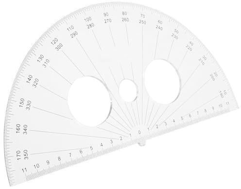 Gogogmee Multi-Function Plastic Half Circle Protractor Tool Degrees Angle Measuring Ruler for Students Teachers Geometry Drawing and Math Lessons