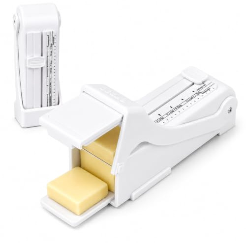 Kireida Cortador Y Dispensador De Mantequilla Presione Una Vez Cortadora para Mantequilla En Barra Recipiente De Plástico para Mantener La Mantequilla Y Contenedor De ALM