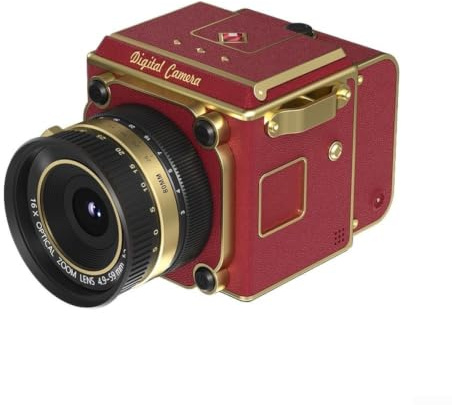 för mini Retro Digitalkamera, 54MP högupplöst 4K FHD-video, lätt och bärbar sikta-och-tryck för studenter och seniorer (Röd)