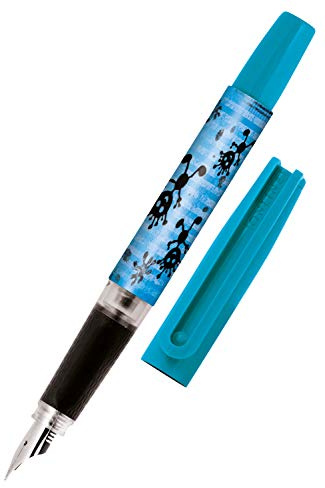 ONLINE Schreiblernfüller mit Anfänger-Feder A I Blauer Schulfüller – robust & ergonomisch I Bachelor Starter Füller Mädchen & Jungen I inkl. blauer Tintenpatrone I Made in Germany