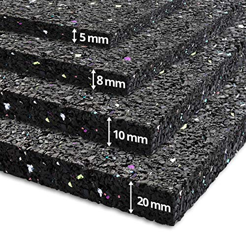 etm - Tapis Anti-Vibration 125x250 cm - Réduit Les Vibrations - Idéal pour Machine à Laver Sèche-Linge - Revêtement de Sol Absorbant Les Chocs - Tapis Anti-Bruit en Caoutchouc recyclé - Épaisseur 5mm