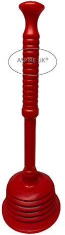 ASPIRE UK Sink and Drain Plunger for Bathrooms, Kitchens, Sinks, Baths and Showers.Powerful, Commercial Style ' with Large Bellows Plumbers Plunger