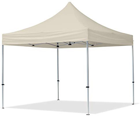 TOOLPORT Gazebo Pieghevole Giardino 3x3m Alluminio Telo Poliestere Idrorepellente Padiglione Mercati Sagre Crema