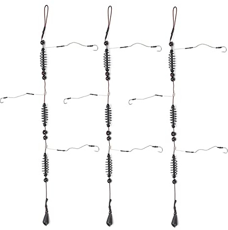 3PCS 3 Hooks Flat Fish Rigs Cage Trap Basket Set and Fishing Feeder Fishing Tackleg for Flatfish Sole Flounder(20g)