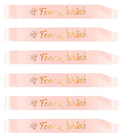 Karjiaja 6 Stück Team Braut Schärpen Junggesellinnenabschied Schärpen Braut Stamm Schärpe Bride To Be Schärpe Satin Hen Do Schärpe Brautjungfer Schärpen Bachelorette Schärpen für