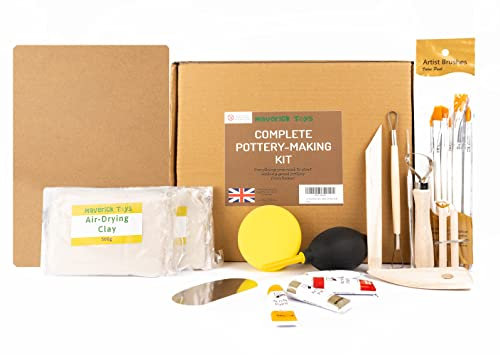 Ultimatives Keramik-Set (lufttrocknender Ton) für Erwachsene und Kinder, perfekt für Anfänger, Geschenk (Deluxe-Set)