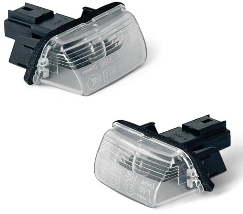 Lot de 2 Eclairages de Plaque Immatriculation Feux de plaque avec ampoule pour BERLINGO, C3, C4, C5, DS4, SAXO, XSARA, 206, 207, 306, 307, 308, 406, 407, 5008 et PARTNER - OEM 6340A3 6340.A3