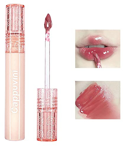 Lip Tint Fleck, Koreanisches Langanhaltender Spiegel-Lipgloss, feuchtigkeitsspendende Lip Glaze, Seidiger Lippenstift mit hoher Farbwiedergabe, Natürlich glänzender Lippenstift für Mädchen Damen
