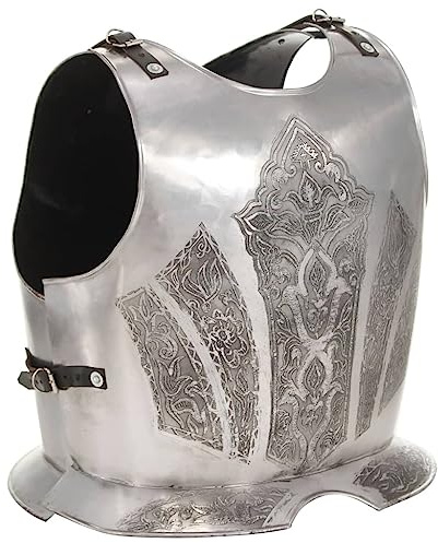 vidaXL Mittelalterlicher Ritter-Brustpanzer Kürass LARP Replik Silbern Stahl