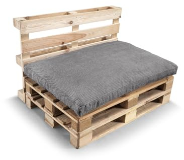 Gutekissen® Palettenkissen, Gartensofakissen, Sitzkissen, Rückenkissen, gefüllt mit Pulirethangranulateinlage, viele Farben und Größen PWL (Sitzkissen 120x80, Dunkelgrau)