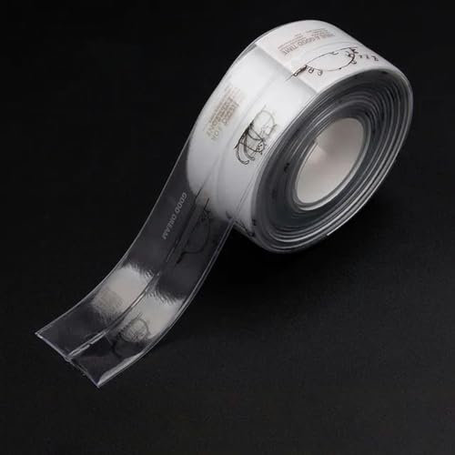 ZFISH 3.2Mx3.8CM Cinta de sellado impermeable para fregadero de baño Cinta autoadhesiva de PVC a prueba de moho Pegatinas de pared para cocina Estufa Inodoro Gap-Fine time
