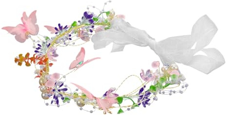 LIFKOME Blomkrans För Flickor Blommig Huvudbonad Med Fjärilsmotiv För Bröllop Födelsedagsfest Och Festivaler Eleganta Håraccessoarer För Utomhusbruk