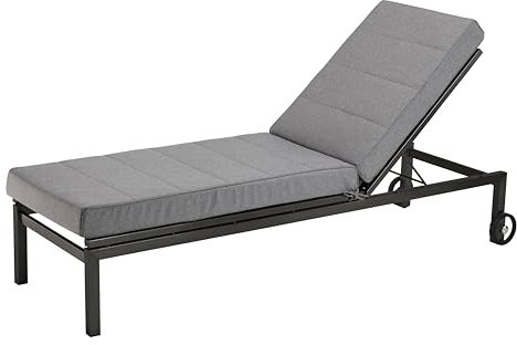 XDREAM Garden Auflage für Gartenliegen | Sonnenliegenauflage | hochwertige Gartenmatratze für Liegen, Sonnenliegen, Balkon, Outdoor | Liegenauflage anthrazit ohne Gartenliege | 60 x 200 cm