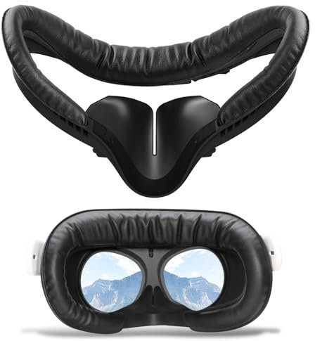 VR-Gesichtspad für Oculus Quest 2, Ersatzzubehör, schweißfestes Gesichtsinterface aus PU-Lederschaumstoff und Gesichtsabdeckungspad, kompatibel mit Meta Quest 2