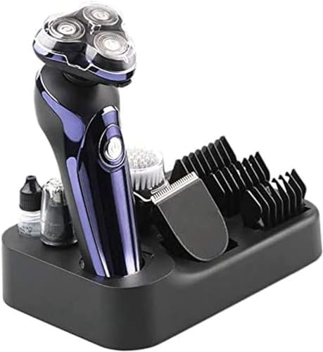 Rasoio elettrico da uomo Rasoi rotanti ricaricabili 4D Rasoi per barba Rasoi per il viso Impermeabile Senza fili bagnato e asciutto con trimmer pop-up