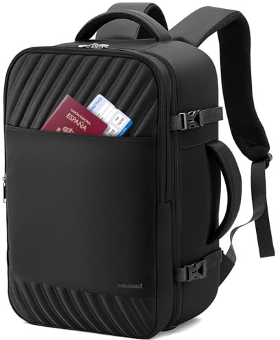 Lekespring Zaino Ryanair 40x20x25 Zaino da Viaggio Aereo Bagaglio a Mano, Zaini Porta PC Uomo Donna con Scomparto Scarpe, Borsa da Cabina per Easyjet Vueling Wizz Air, Lavoro Scuola Trekking, Nero