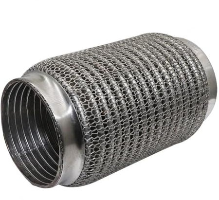 EKEGUY Auspuffblenden Auspuffrohr Teleskopisch Flexible Verbindung Stahlgeflecht Faltenbalg Edelstahl-Schalldämpfer-Rohrverbinder Geschweißt Universell Endrohrblenden(60MM-165MM)