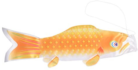 BESPORTBLE Japanischer Karpfen Windsack Goldfarbener Gartendeko Anhänger Realistische Fischform Für Garten Terrasse Outdoor Festival Robustes Koi-streamerset Für Sushi-Restaurants Traditionel