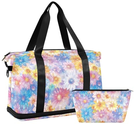 Große Reisetasche Weekender Seesack Turnbeutel Seesack für Trekking wasserdicht, Schöne Blumen für den Elterntag